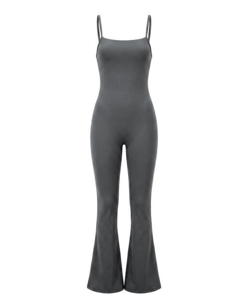Volsa Flare Jumpsuit in charcoal