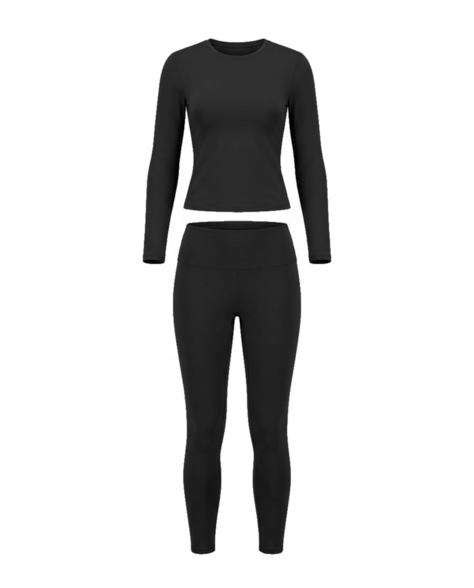 Volsa Long Sleeve Set in black