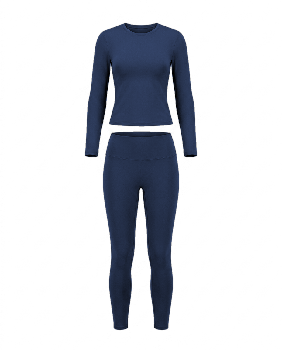 Volsa Long Sleeve Set in navy