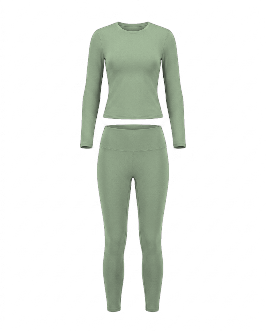 Volsa Long Sleeve Set in sage