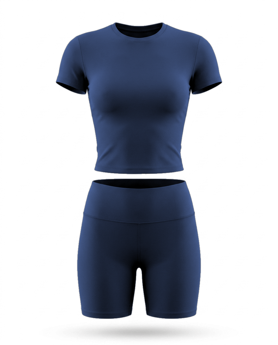 Volsa Tee and Shorts Set in navy