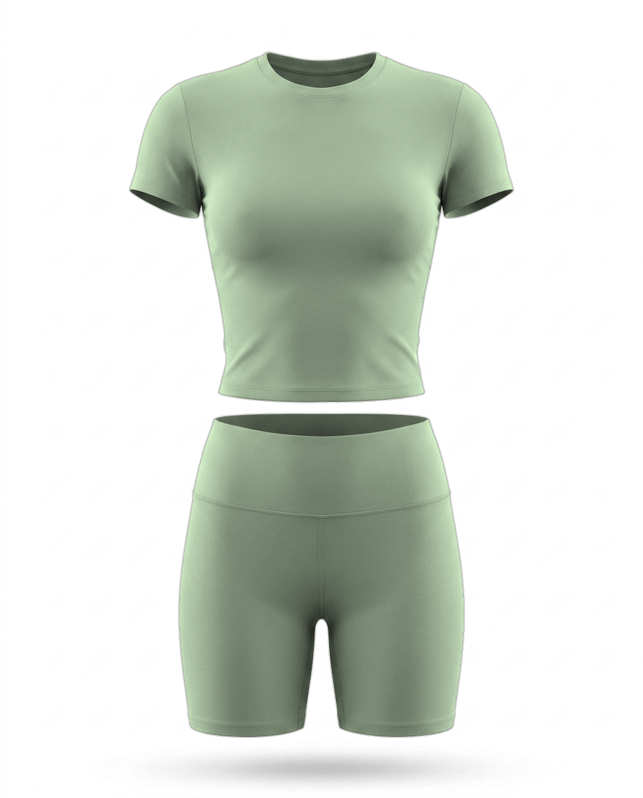 Volsa Tee and Shorts Set in sage