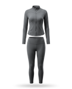 Volsa Zip Jacket Set in charcoal