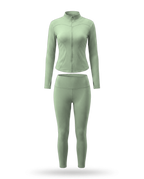 Volsa Zip Jacket Set in sage