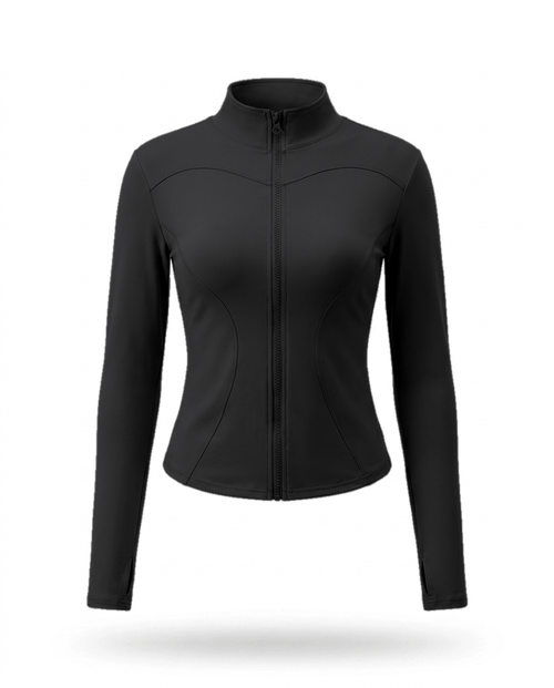 Volsa fitted zip jacket in Black